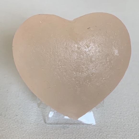 Handmade Other - Natural Himalayan Pink Salt Puffy Heart Crystal Carving Chakra Healing 3"x2"